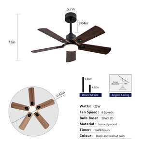 English Elm Smart 42 Inch Indoor Outdoor Ceiling Fan Dimmable LED Dual Finish Reversible Blades DC W2991P397414