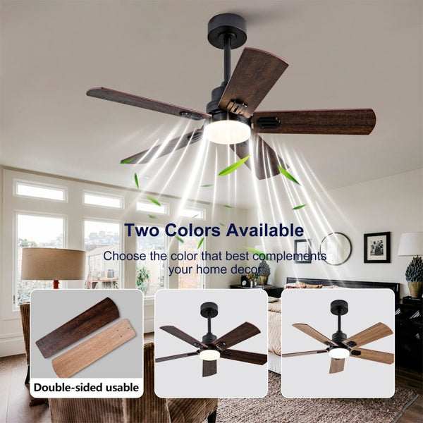 English Elm Smart 42 Inch Indoor Outdoor Ceiling Fan Dimmable LED Dual Finish Reversible Blades DC W2991P397414