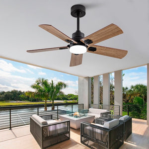 English Elm Smart 42 Inch Indoor Outdoor Ceiling Fan Dimmable LED Dual Finish Reversible Blades DC W2991P397414