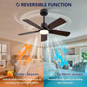 English Elm Smart 42 Inch Indoor Outdoor Ceiling Fan Dimmable LED Dual Finish Reversible Blades DC W2991P397414