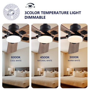 English Elm Smart 42 Inch Indoor Outdoor Ceiling Fan Dimmable LED Dual Finish Reversible Blades DC W2991P397414