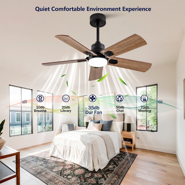 English Elm Smart 42 Inch Indoor Outdoor Ceiling Fan Dimmable LED Dual Finish Reversible Blades DC W2991P397414