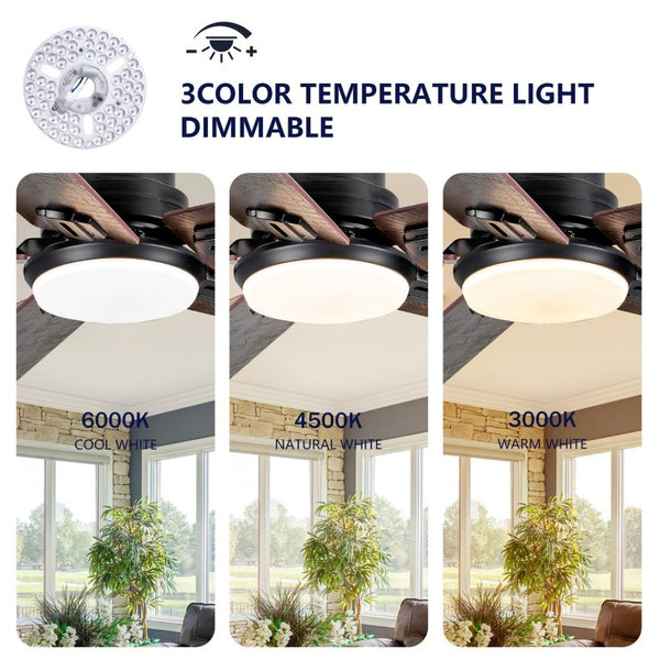 English Elm Smart 52 Inch Indoor Outdoor Ceiling Fan Dimmable LED Dual Finish Reversible Blades DC W2991P397427
