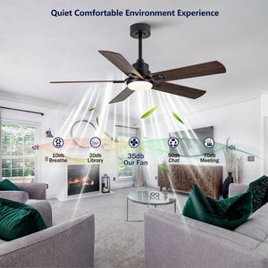 English Elm Smart 52 Inch Indoor Outdoor Ceiling Fan Dimmable LED Dual Finish Reversible Blades DC W2991P397427