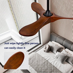 English Elm 36 Inch Solid Sycamore Wood Ceiling Fan Outdoor Water Resistant with Remote Control W2991P406706