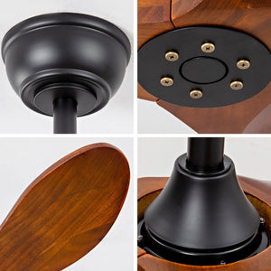 English Elm 36 Inch Solid Sycamore Wood Ceiling Fan Outdoor Water Resistant with Remote Control W2991P406706