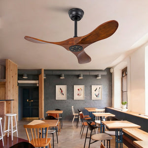 English Elm 36 Inch Solid Sycamore Wood Ceiling Fan Outdoor Water Resistant with Remote Control W2991P406706