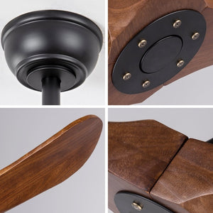 English Elm 42 Inch Solid Sycamore Wood Outdoor Ceiling Fan with Remote and Silent DC Motor W2991P406707