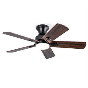 English Elm Hot 42 Inch Flush Mount Ceiling Fan Dimmable LED Light Remote DC Motor Bedroom W2991P406904