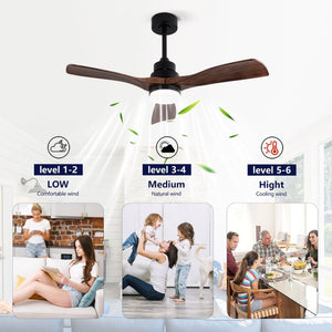 English Elm Hot 42 Inch Matte Black Ceiling Fan with LED Light Remote Walnut Blades Farmhouse Modern Black - A W2991P406905