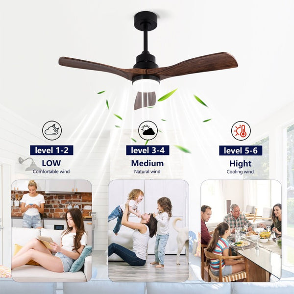 English Elm Hot 42 Inch Matte Black Ceiling Fan with LED Light Remote Walnut Blades Farmhouse Modern Black - A W2991P406905
