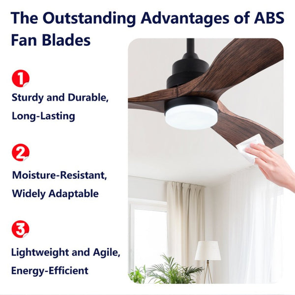 English Elm Hot 42 Inch Matte Black Ceiling Fan with LED Light Remote Walnut Blades Farmhouse Modern Black - A W2991P406905
