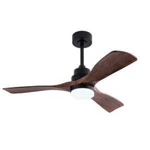 English Elm Hot 42 Inch Matte Black Ceiling Fan with LED Light Remote Walnut Blades Farmhouse Modern Black - A W2991P406905