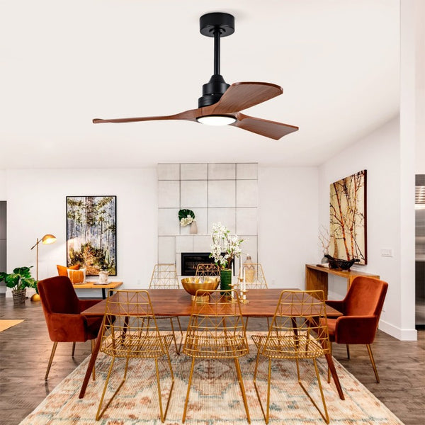 English Elm Hot 42 Inch Matte Black Ceiling Fan Dimmable LED DC Motor Remote Six Speed W2991P406906