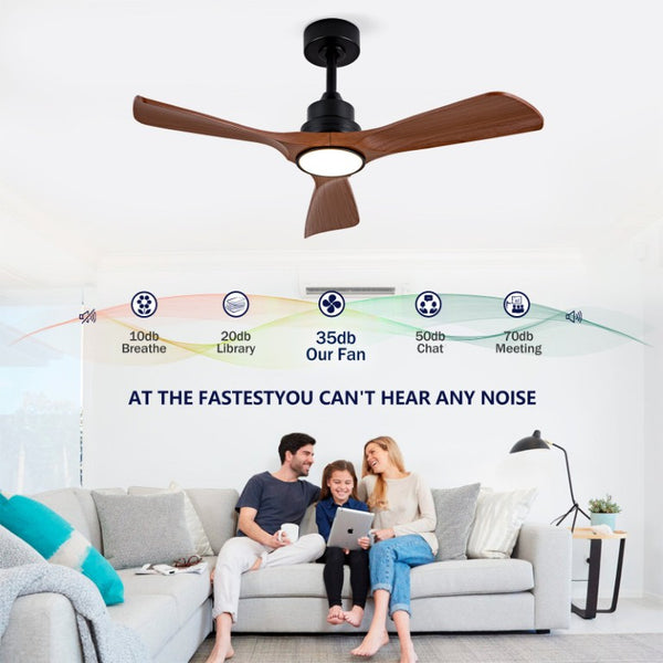 English Elm Hot 42 Inch Matte Black Ceiling Fan Dimmable LED DC Motor Remote Six Speed W2991P406906