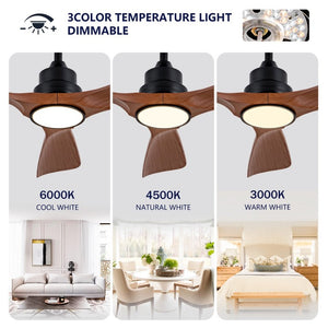 English Elm Hot 42 Inch Matte Black Ceiling Fan Dimmable LED DC Motor Remote Six Speed W2991P406906