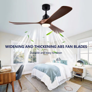 English Elm Hot 52 Inch Modern Ceiling Fan with Walnut Blades Dimmable LED and Reversible DC Motor W2991P406908