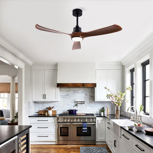 English Elm Hot 52 Inch Modern Ceiling Fan with Walnut Blades Dimmable LED and Reversible DC Motor W2991P406908