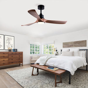 English Elm Hot 52 Inch Modern Ceiling Fan with Walnut Blades Dimmable LED and Reversible DC Motor W2991P406908