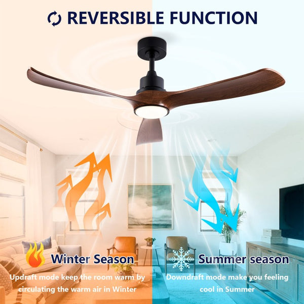 English Elm Hot 52 Inch Modern Ceiling Fan with Walnut Blades Dimmable LED and Reversible DC Motor W2991P406908