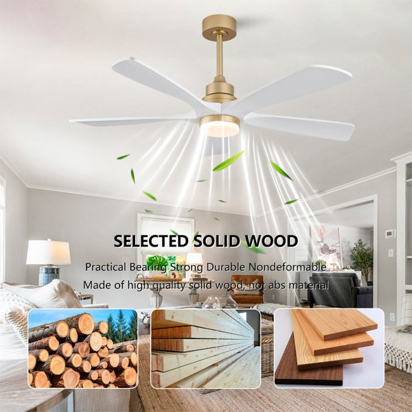 English Elm Hot 52 Inch Sycamore Blade Ceiling Fan with Dimmable LED and Quiet DC Motor W2991P406909