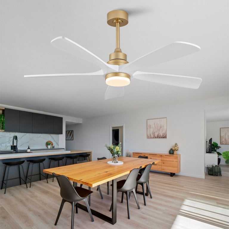 English Elm Hot 52 Inch Sycamore Blade Ceiling Fan with Dimmable LED and Quiet DC Motor W2991P406909