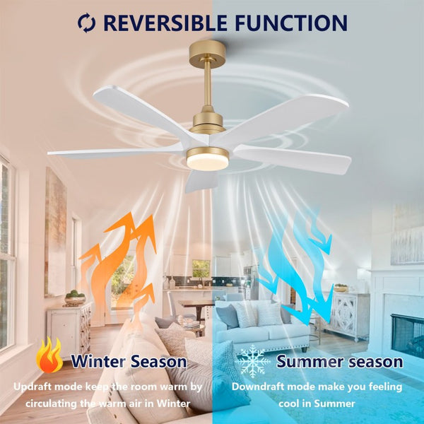English Elm Hot 52 Inch Sycamore Blade Ceiling Fan with Dimmable LED and Quiet DC Motor W2991P406909