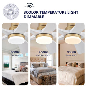 English Elm Hot 52 Inch Sycamore Blade Ceiling Fan with Dimmable LED and Quiet DC Motor W2991P406909