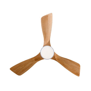 English Elm Hot 42 Inch Sycamore Wood Blade Ceiling Fan with LED Light and Remote Control Oak Natural Wood + Antique White 3 Blades W2991P406911
