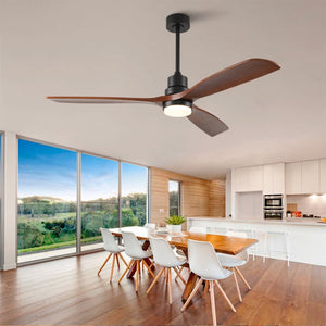 English Elm Hot 60 Inch Sycamore Wood Blade Ceiling Fan with Dimmable LED and DC Motor Black W2991P406912