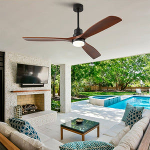 English Elm Hot 60 Inch Sycamore Wood Blade Ceiling Fan with Dimmable LED and DC Motor Black W2991P406912