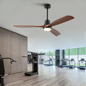 English Elm Hot 60 Inch Sycamore Wood Blade Ceiling Fan with Dimmable LED and DC Motor Black W2991P406912