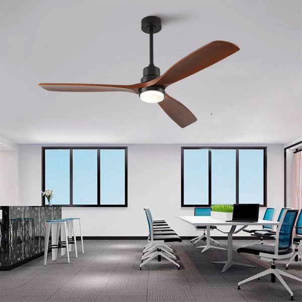 English Elm Hot 60 Inch Sycamore Wood Blade Ceiling Fan with Dimmable LED and DC Motor Black W2991P406912