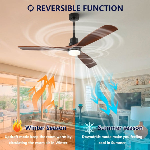 English Elm Hot 60 Inch Sycamore Wood Blade Ceiling Fan with Dimmable LED and DC Motor Black W2991P406912