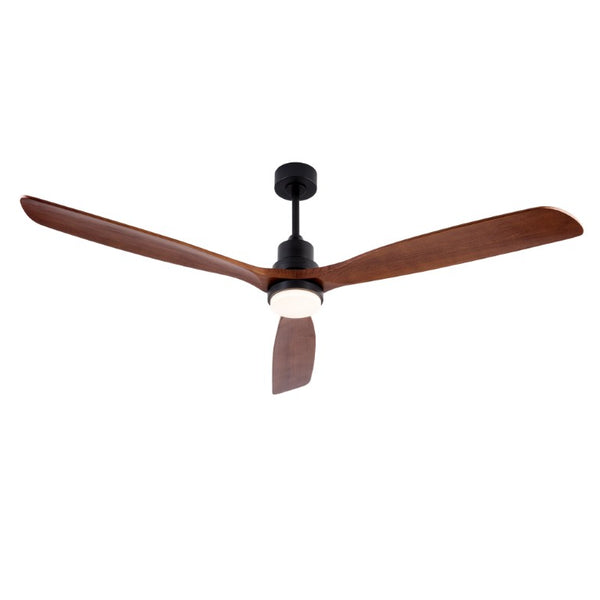 English Elm Hot 72 Inch Sycamore Wood Blade Ceiling Fan with Dimmable LED Light and Remote Black W2991P406913