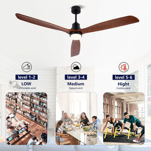 English Elm Hot 72 Inch Sycamore Wood Blade Ceiling Fan with Dimmable LED Light and Remote Black W2991P406913