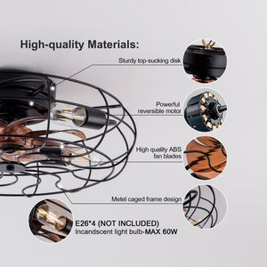 English Elm New Flush Mount Ceiling Fan with DC Copper Motor Six Speeds Remote Bedroom Use W2991P406923