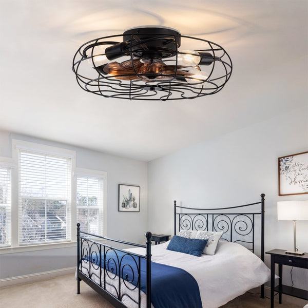 English Elm New Flush Mount Ceiling Fan with DC Copper Motor Six Speeds Remote Bedroom Use W2991P406923