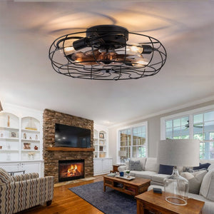 English Elm New Flush Mount Ceiling Fan with DC Copper Motor Six Speeds Remote Bedroom Use W2991P406923