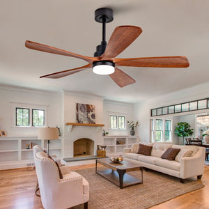 English Elm Hot 52 Inch Sycamore Wood Blade Ceiling Fan with LED Light Remote Farmhouse Patio W2991P406931