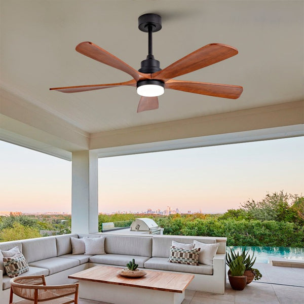 English Elm Hot 52 Inch Sycamore Wood Blade Ceiling Fan with LED Light Remote Farmhouse Patio W2991P406931
