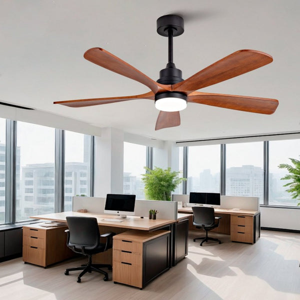 English Elm Hot 52 Inch Sycamore Wood Blade Ceiling Fan with LED Light Remote Farmhouse Patio W2991P406931