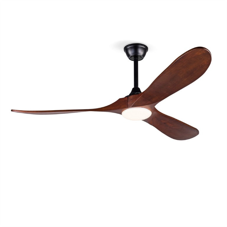 English Elm New 52 Inch Sycamore Wood Blade Ceiling Fan with LED Light Kit and Remote W2991P406943