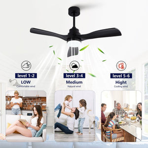 English Elm Hot 42 Inch Matte Black Ceiling Fan with LED Light Remote Walnut Blades Farmhouse Modern Black - B W2991P406950
