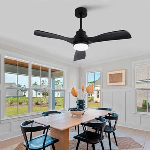 English Elm Hot 42 Inch Matte Black Ceiling Fan with LED Light Remote Walnut Blades Farmhouse Modern Black - B W2991P406950
