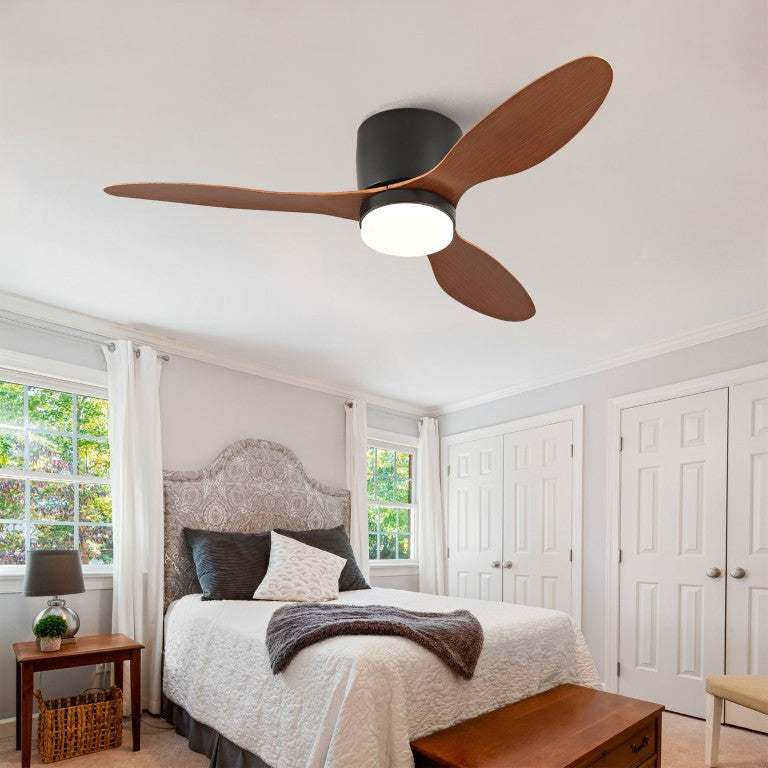 English Elm 42 Inch Flush Mount Ceiling Fan with Light Remote DC Motor Indoor Outdoor Bedroom W2991P406951