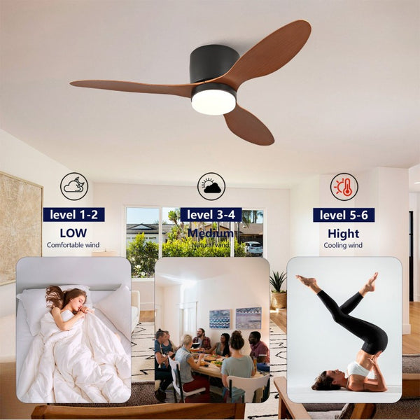 English Elm 42 Inch Flush Mount Ceiling Fan with Light Remote DC Motor Indoor Outdoor Bedroom W2991P406951