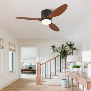 English Elm 42 Inch Flush Mount Ceiling Fan with Light Remote DC Motor Indoor Outdoor Bedroom W2991P406951