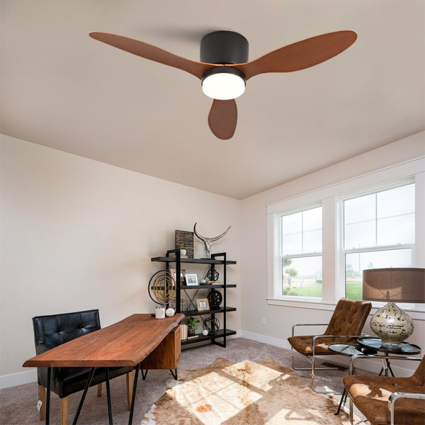 English Elm 42 Inch Flush Mount Ceiling Fan with Light Remote DC Motor Indoor Outdoor Bedroom W2991P406951