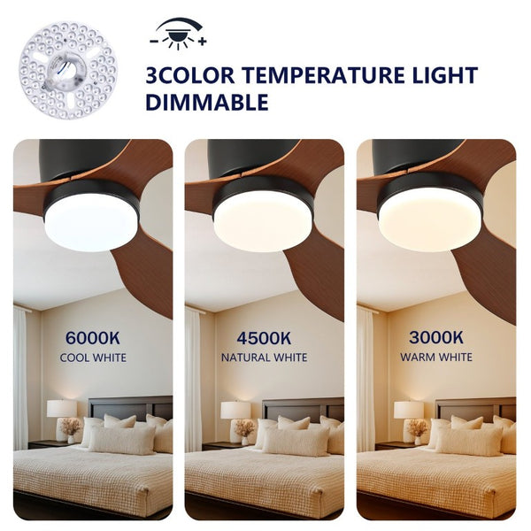 English Elm 42 Inch Flush Mount Ceiling Fan with Light Remote DC Motor Indoor Outdoor Bedroom W2991P406951